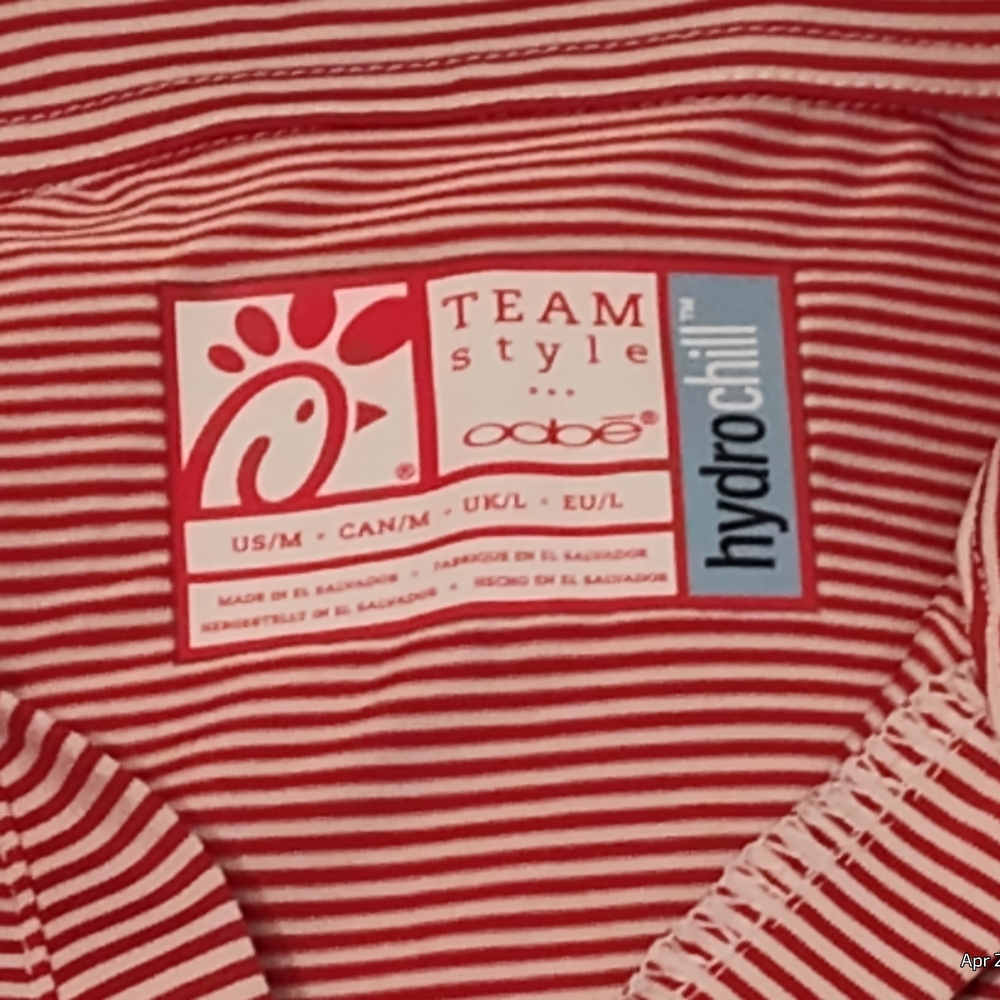 Chick-fil-A Polos, Striped Red and White Team Uniform Tops For Women, Medium